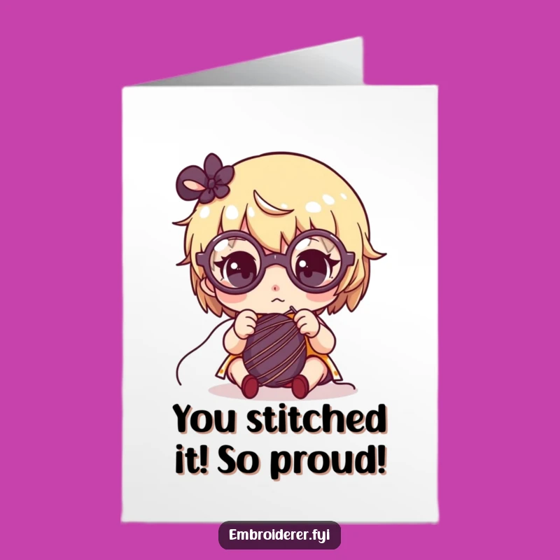 Free Printable Congrats Card: Funny Focused Crafter Glasses, Ideal Downloadable Gift