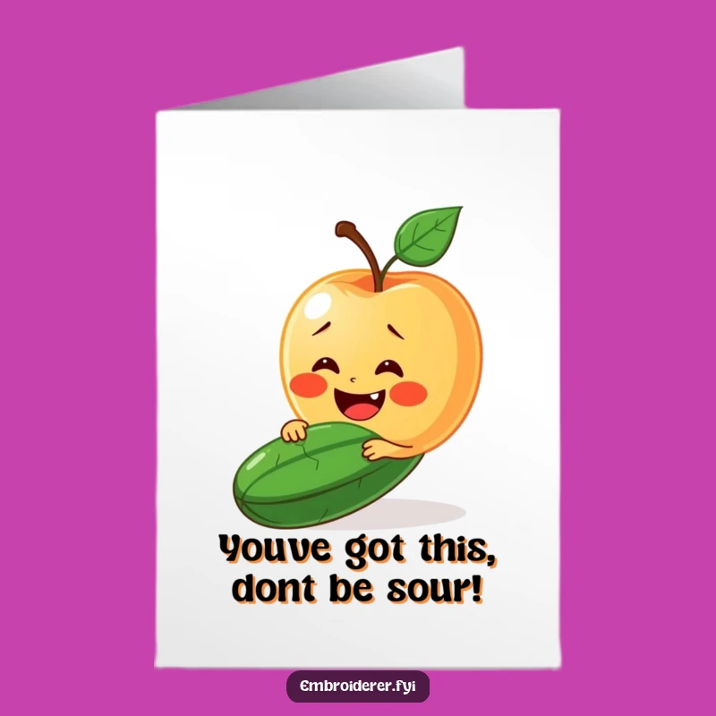 Free Printable Congrats Card: Apple Cheers Cucumber Funny Downloadable