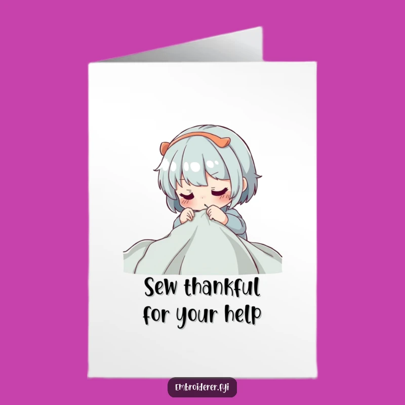 Amusing Free Printable Thank You Card: Focused Stitcher Character, Downloadable Gift