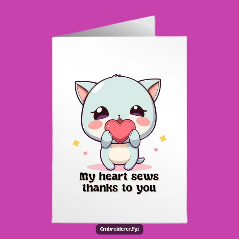 Amusing Free Printable Thank You Card: Wonky Heart Character, Downloadable Gift