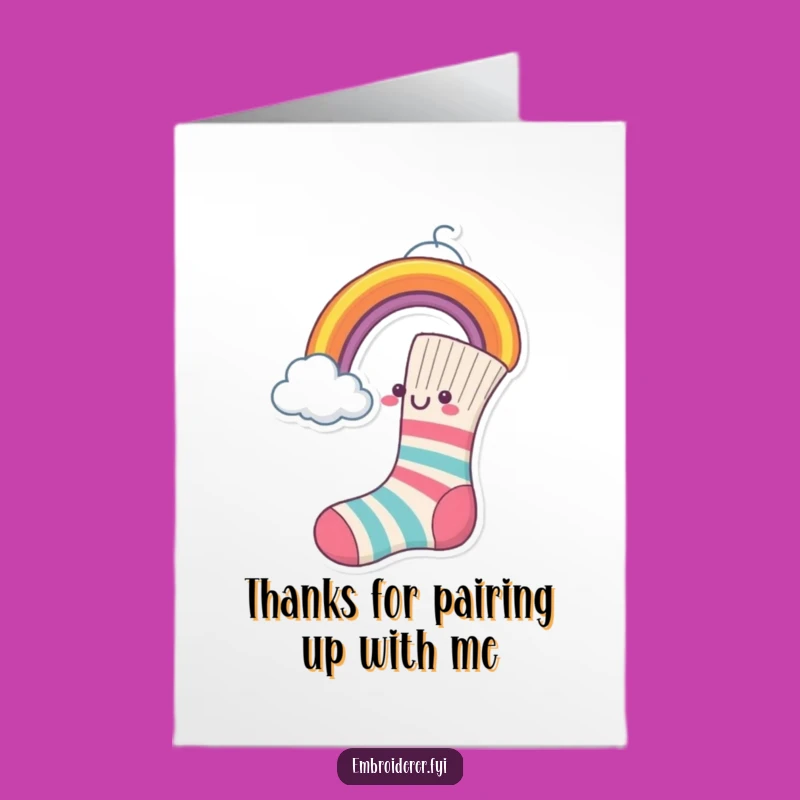 Free Printable Sock Thank You Card: Funny Rainbow Sewer Downloadable Gift