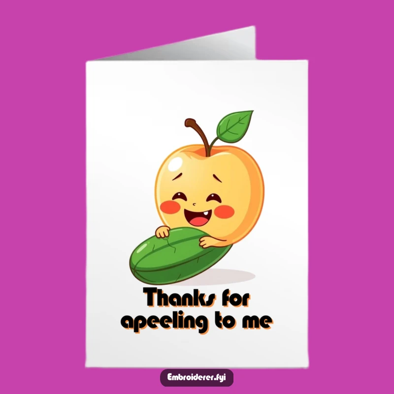 Free Printable Thank You Card: Apple Grin Funny Cucumber Gift