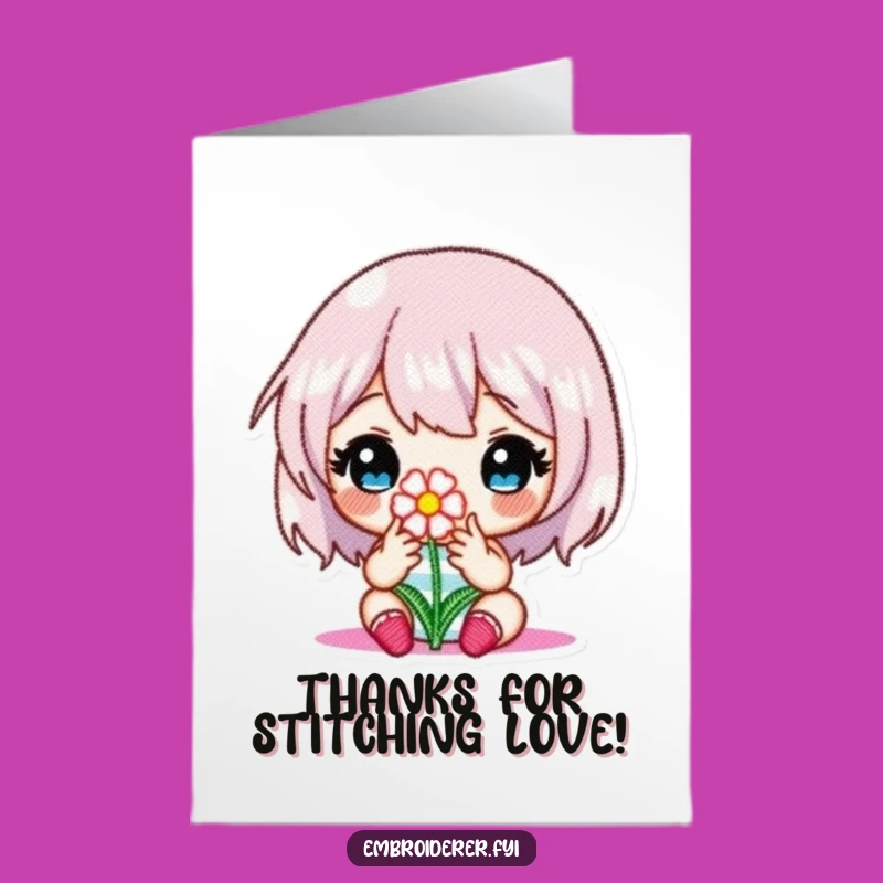 Free Printable Thank You Card: Embroiderer, Flower Art, Handy Print at Home