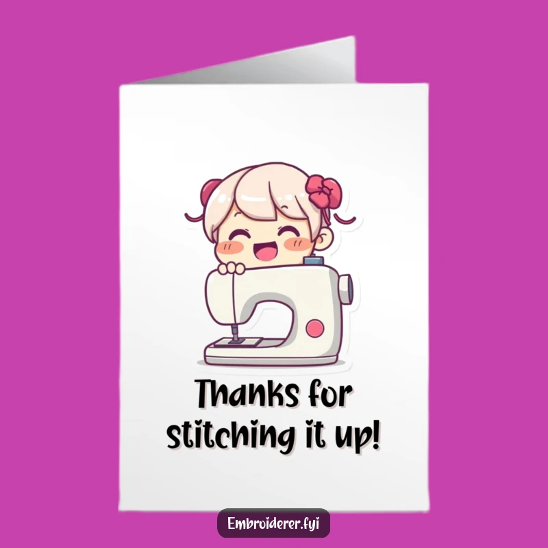 Free Printable Thank You Card: Joyful Seamster's Stitching Humorous Downloadable Gift