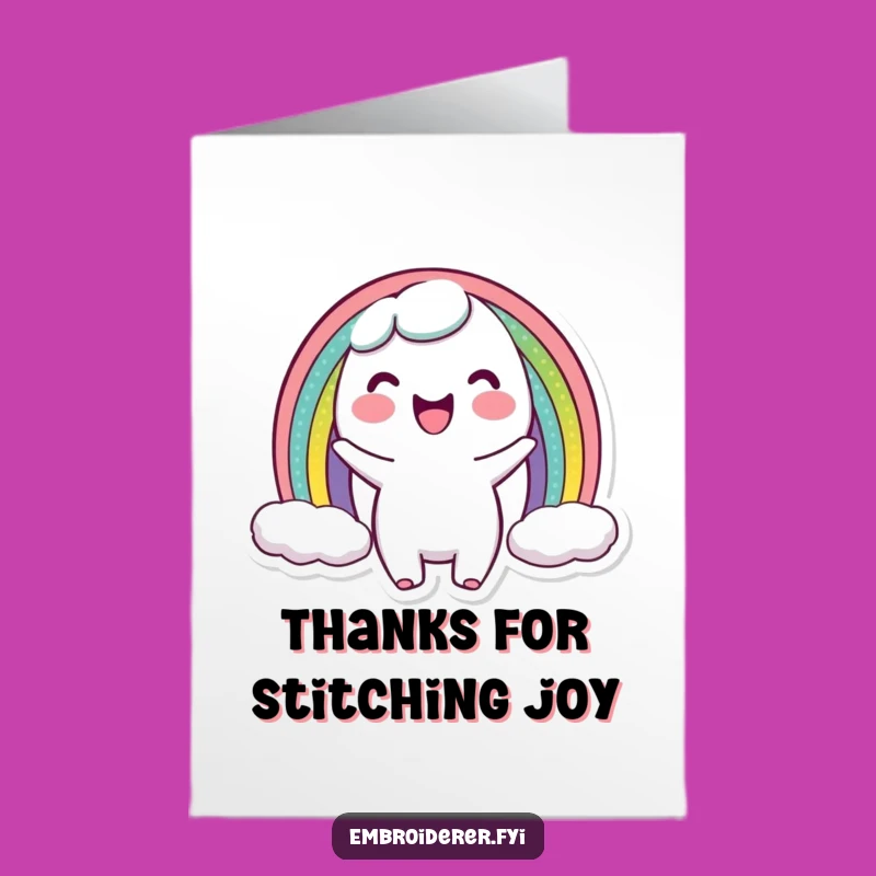 Free Printable Thank You Card: Rainbow Stitcher - Cheerful DIY Downloadable