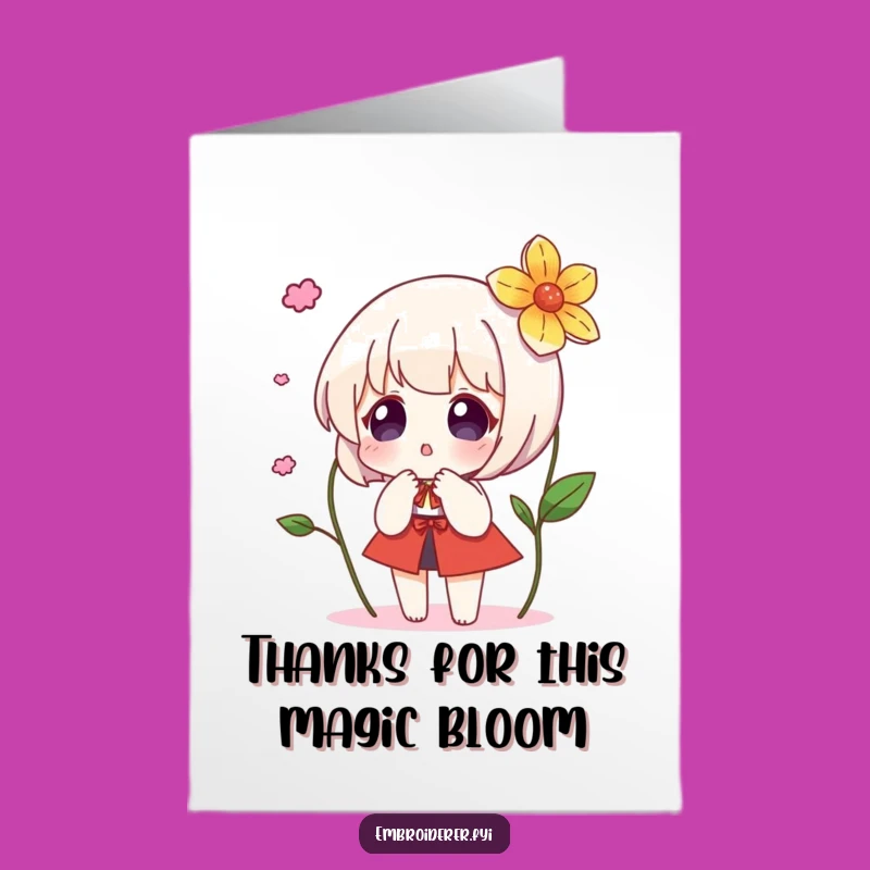 Free Printable Thank You Card: Magical Flower Surprise Funny DIY Gift