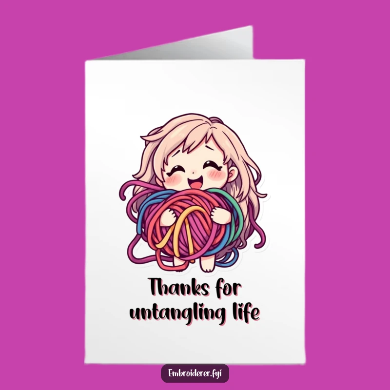 Free Printable Thank You Card: Funny Yarn Crafter, Sweet Downloadable Gift!