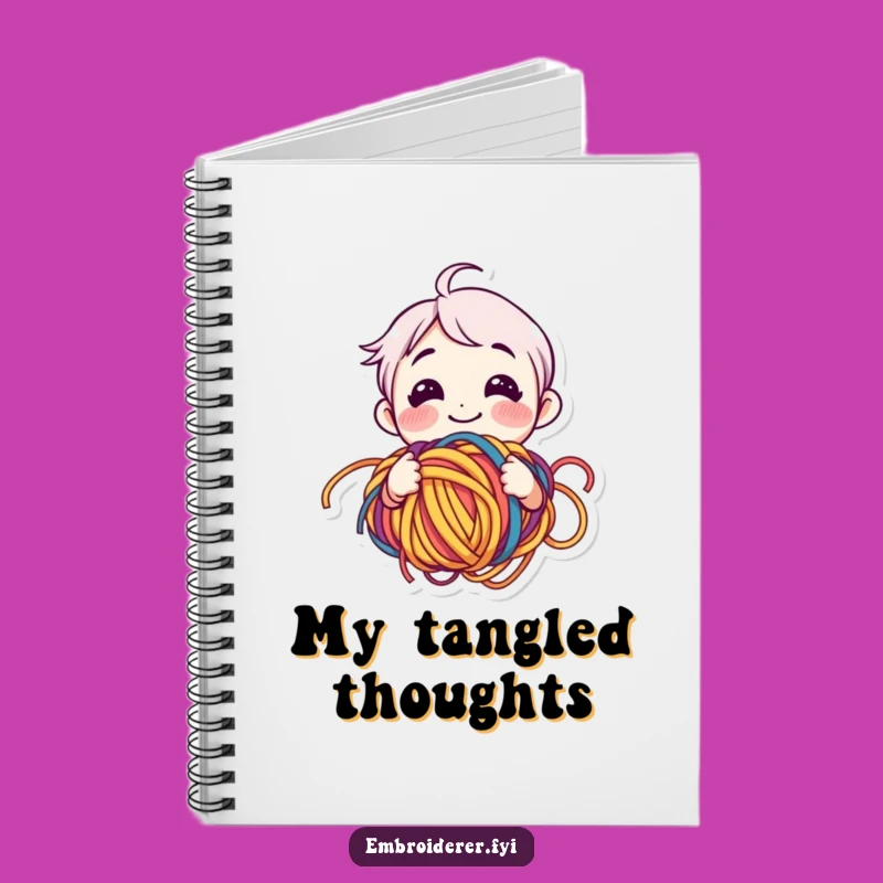 Funny Yarn Lover Notebook - Tangled Happiness Character, Perfect Knitting Journal