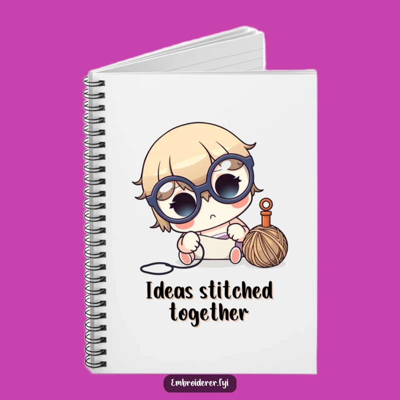 Funny Crafter Notebook - Focused Glasses Character, Perfect Sewing Journal