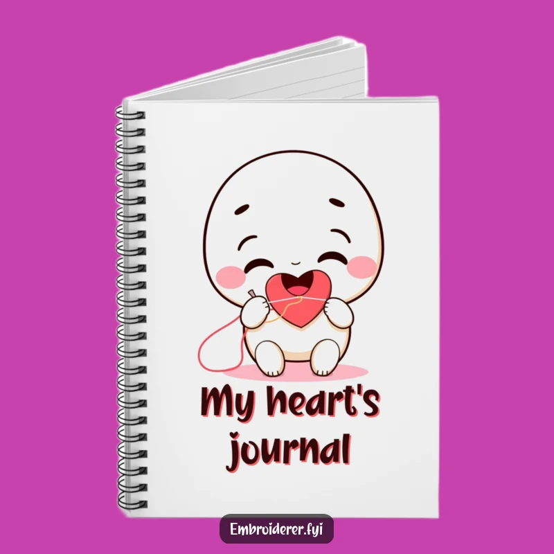 Funny Stitching Heart Notebook: Smiling Crafter Journal Gift