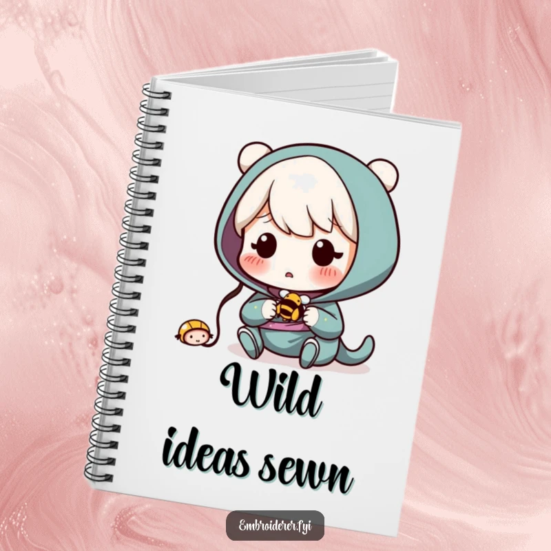 Funny Notebook: Surprised character accidentally sewing a tiny, buzzing bee, great for documenting surprises.