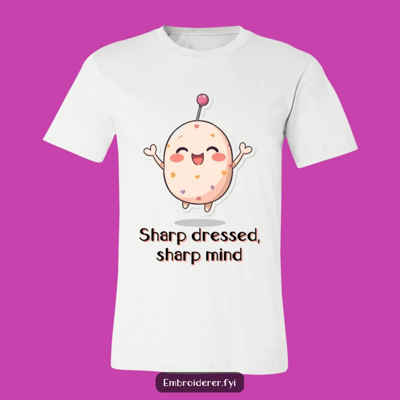 Funny Pincushion Bounce T-Shirt: Wear Your Joyful Stitching Spirit!