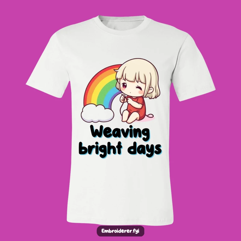 Funny Stitching Rainbow T-Shirt: Creative Craft Graphic Tee, Vibrant Artist's Gift