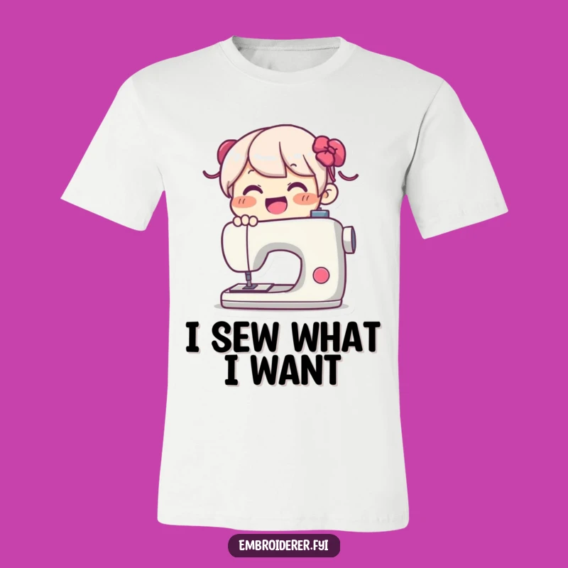 Funny T-Shirt: Joyful Sewer at Machine, Ideal Funny Gift for Stitch Lovers