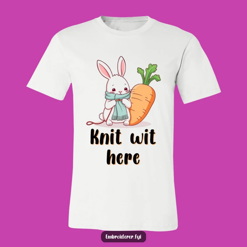 Funny Rabbit Knitting Carrot Scarf T-Shirt: Wear Your Crafty Passion With Pride