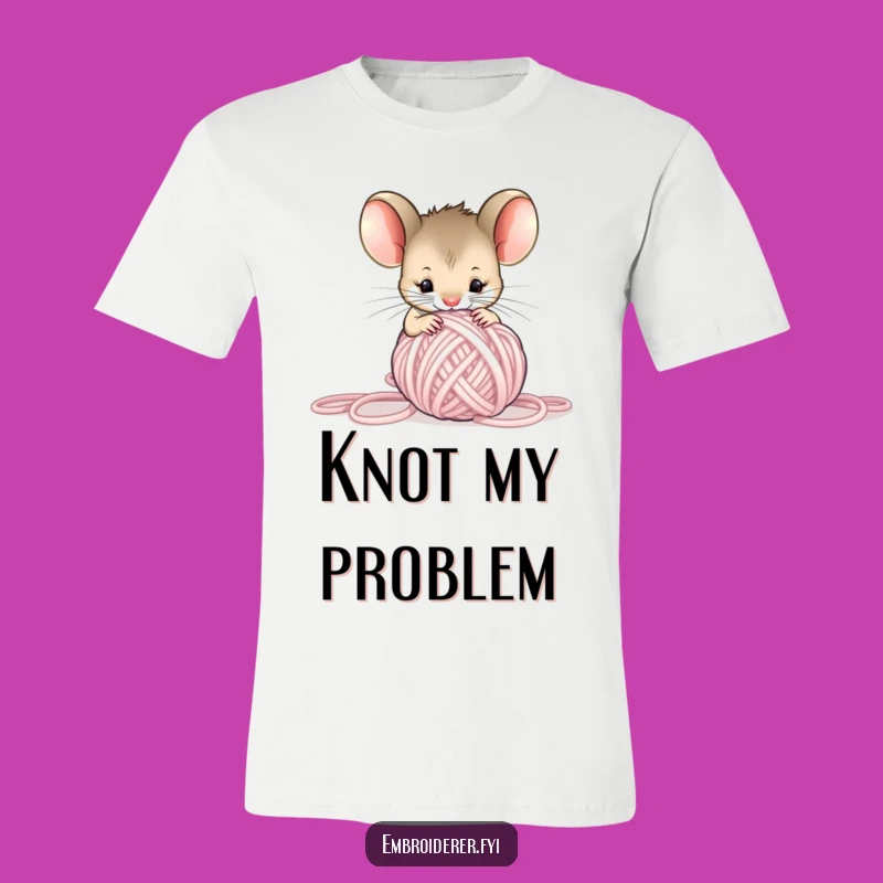 Funny Mouse Yarn T-Shirt: A Hilarious Tee for Curious Knitters & Pet Lovers