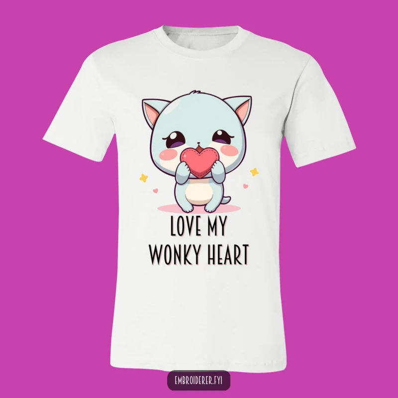 Funny Wonky Heart T-Shirt: Embrace Imperfection with This Cute Funny Gift Tee