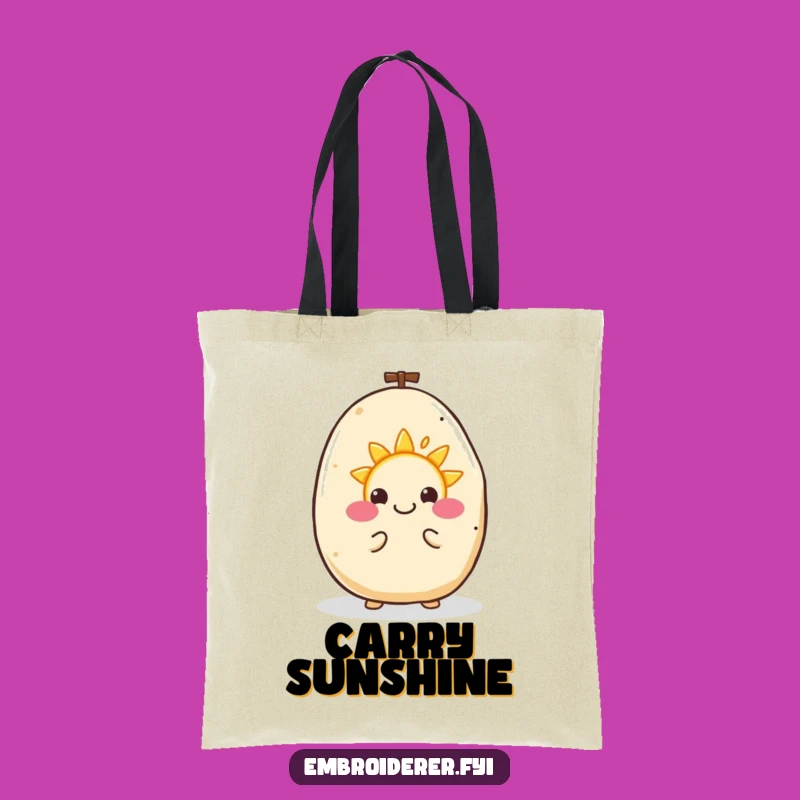 Funny Happy Potato Tote Bag: Carry Your Crafts With Cheerful Sun Embroidery