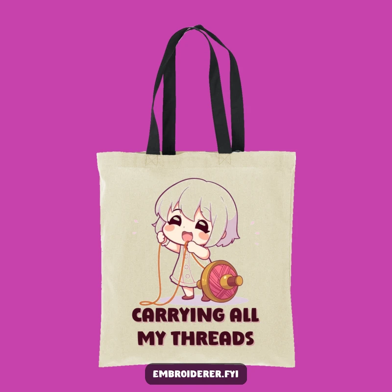Funny Thread Puller Tote Bag: Carry Your Craft Supplies with Humor, Perfect Funny Gift
