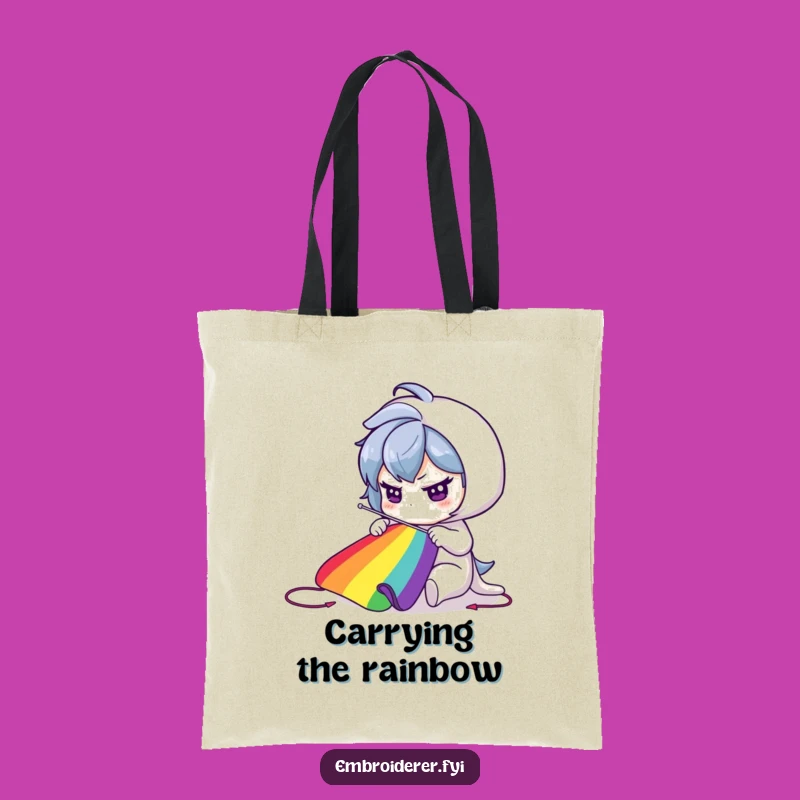 Funny Rainbow Weaver Tote Bag - Carry Your Colorful Creations!