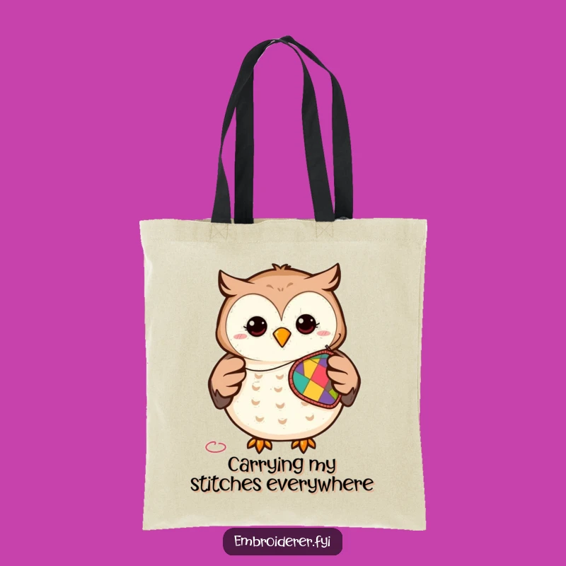 Funny Owl Sewing Tote Bag: Carry Your Crafts in Style - Great Gift!