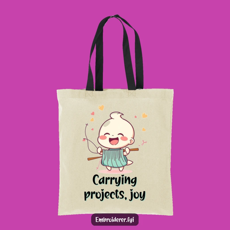 Funny Sewing Tote Bag: Cheerful Laughing Stitcher's Speed Carry-All