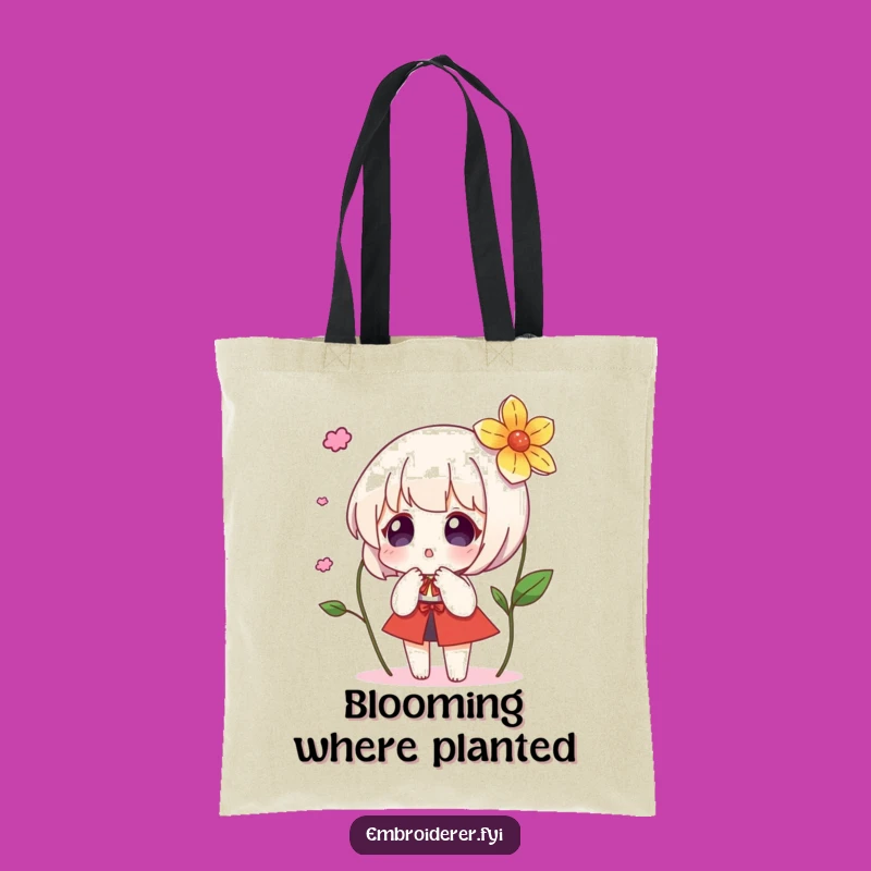 Funny Surprise Flower Tote Bag: Carry Your Essentials with Magical Embroidery