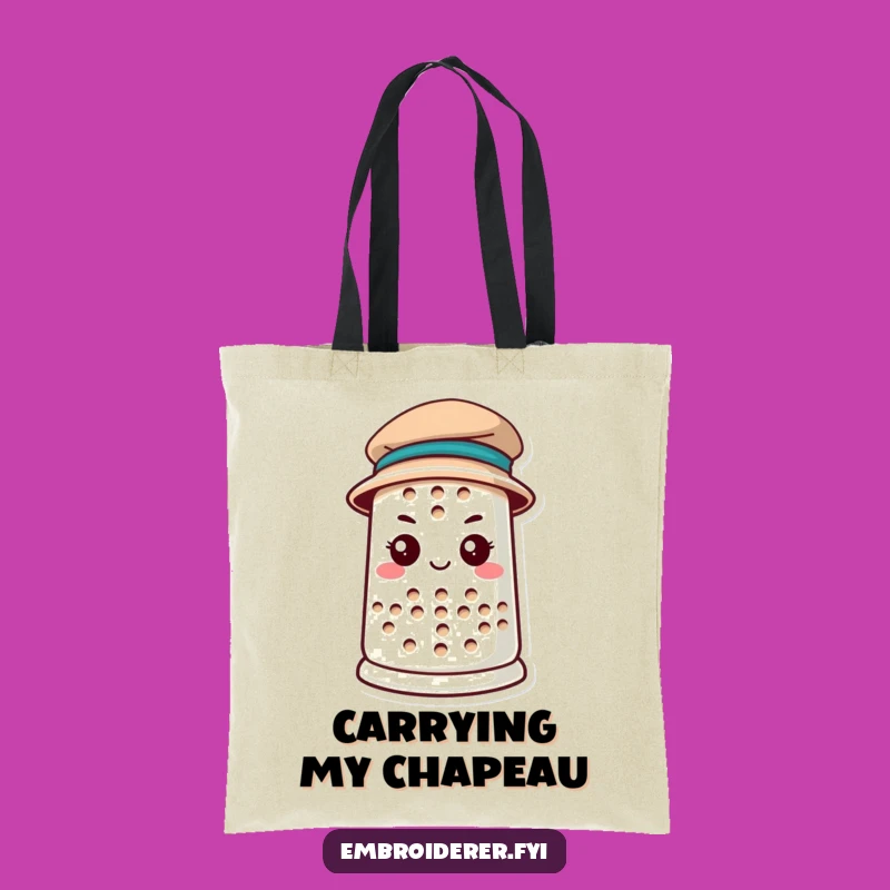 Funny Thimble Hat Tote Bag: Carry Your Essentials with Determined Style