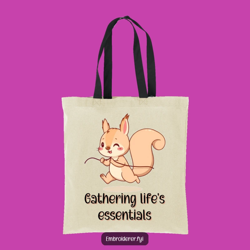 Funny Squirrel Thread Tote Bag: Carry Your Essentials with Playful Style