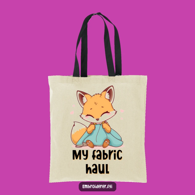 Funny Winking Fox Sewing Tote Bag: Carry Your Projects Slyly - Great Gift!
